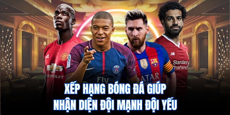 Xếp hạng bóng đá giúp nhận diện đội mạnh đội yếu.